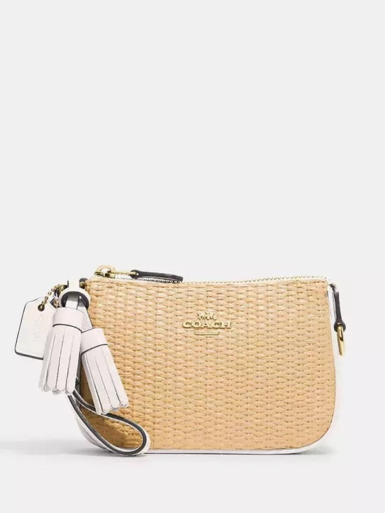 Coach Handbags - ⭐️ Coach Nolita 15 Straw White Trim and Gold Hardware RARE